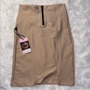 Brazilian Tan Skirt with Zipper